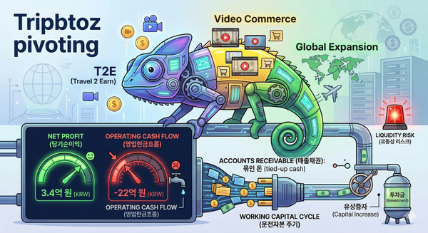 트립비토즈의 첫 흑자 달성을 축하합니다.