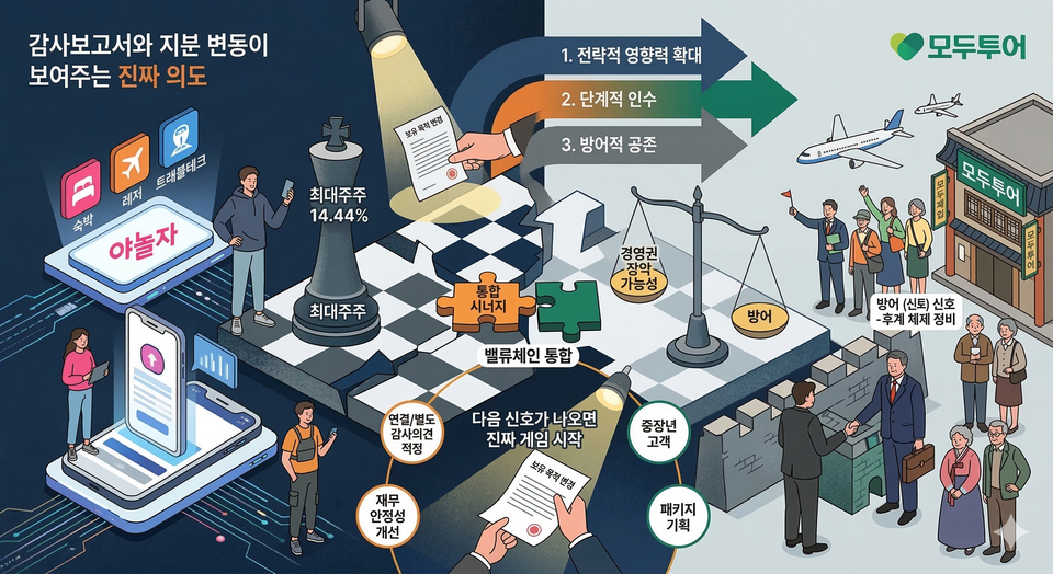 야놀자는 왜 모두투어를 사들였나? 감사보고서와 지분 변동으로 본 인수 시나리오